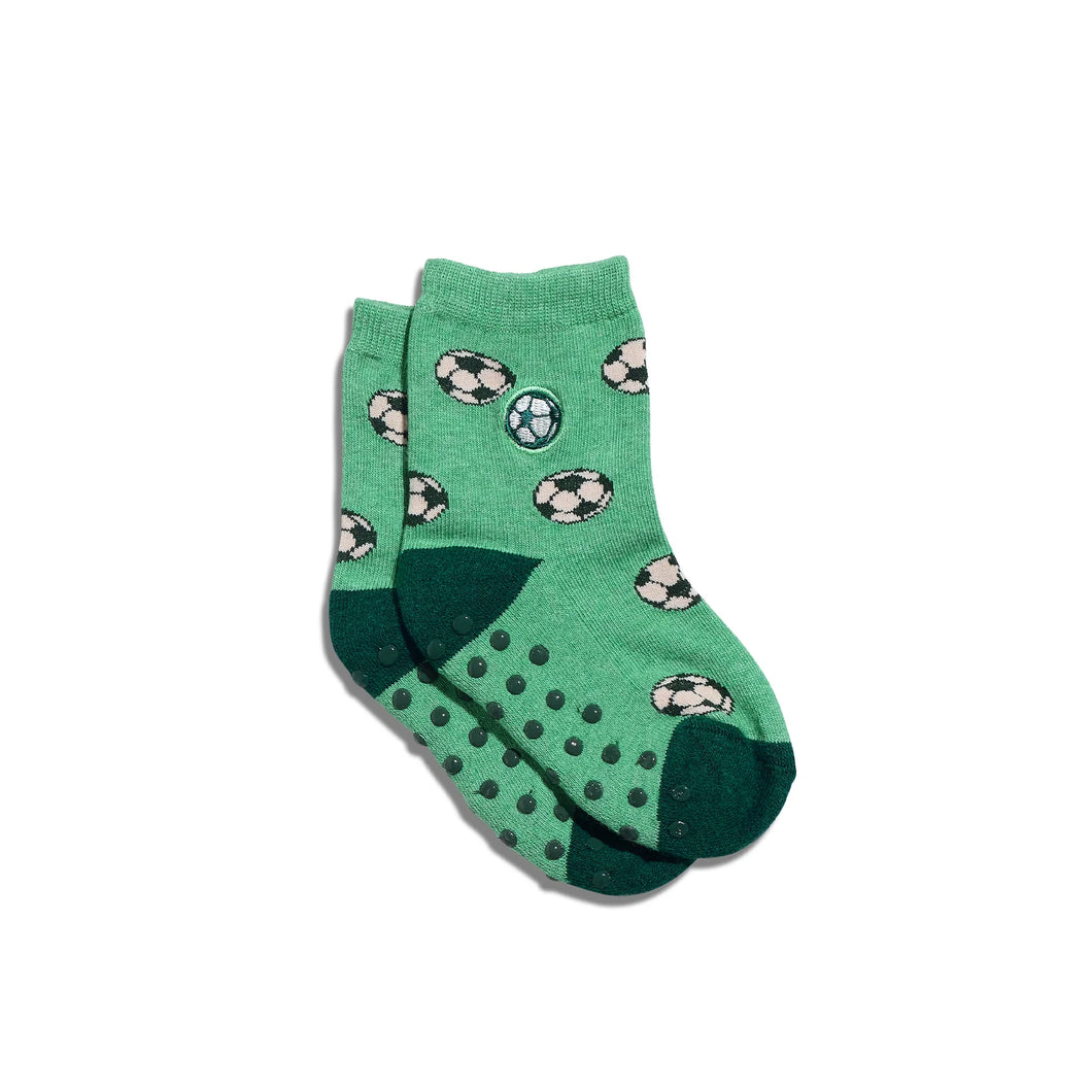 Kids Socks That Protect Sports Green Soccer Balls