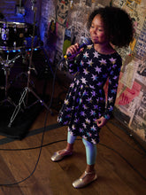 Load image into Gallery viewer, Printed Ballet Dress - Colorblock Metallic Stars
