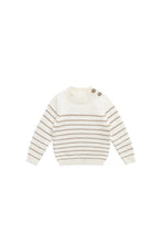 Load image into Gallery viewer, Malcom Knitted Jumper - Malcom Stripe Cloud/Brioche
