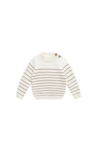 Malcom Knitted Jumper - Malcom Stripe Cloud/Brioche