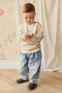 Malcom Knitted Jumper - Malcom Stripe Cloud/Brioche
