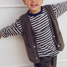Load image into Gallery viewer, Stripe Top - Oak / Night Blue
