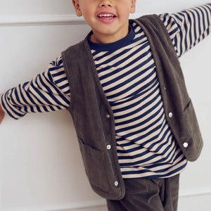Stripe Top - Oak / Night Blue