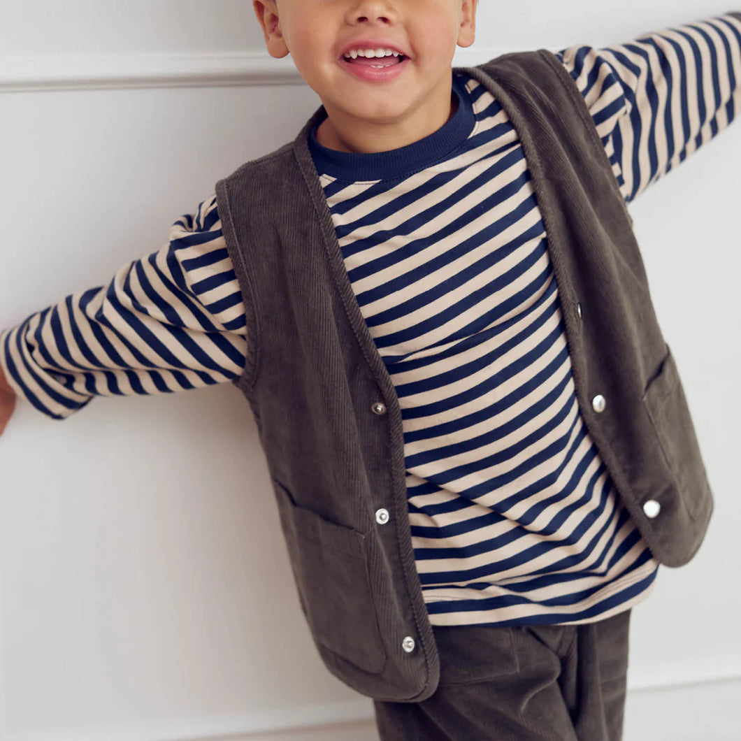 Stripe Top - Oak / Night Blue