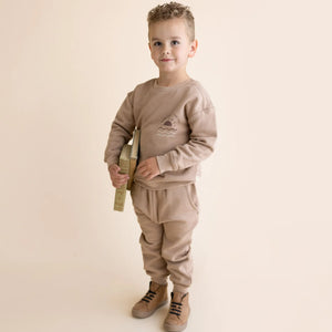 Organic Fleece Jogger Pants - Taupe