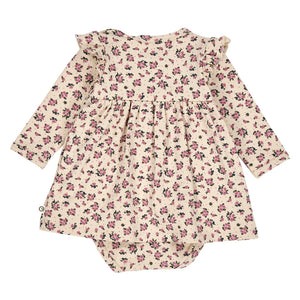Zinna Floral Bodysuit Dress - Oak/Nostalgia Rose