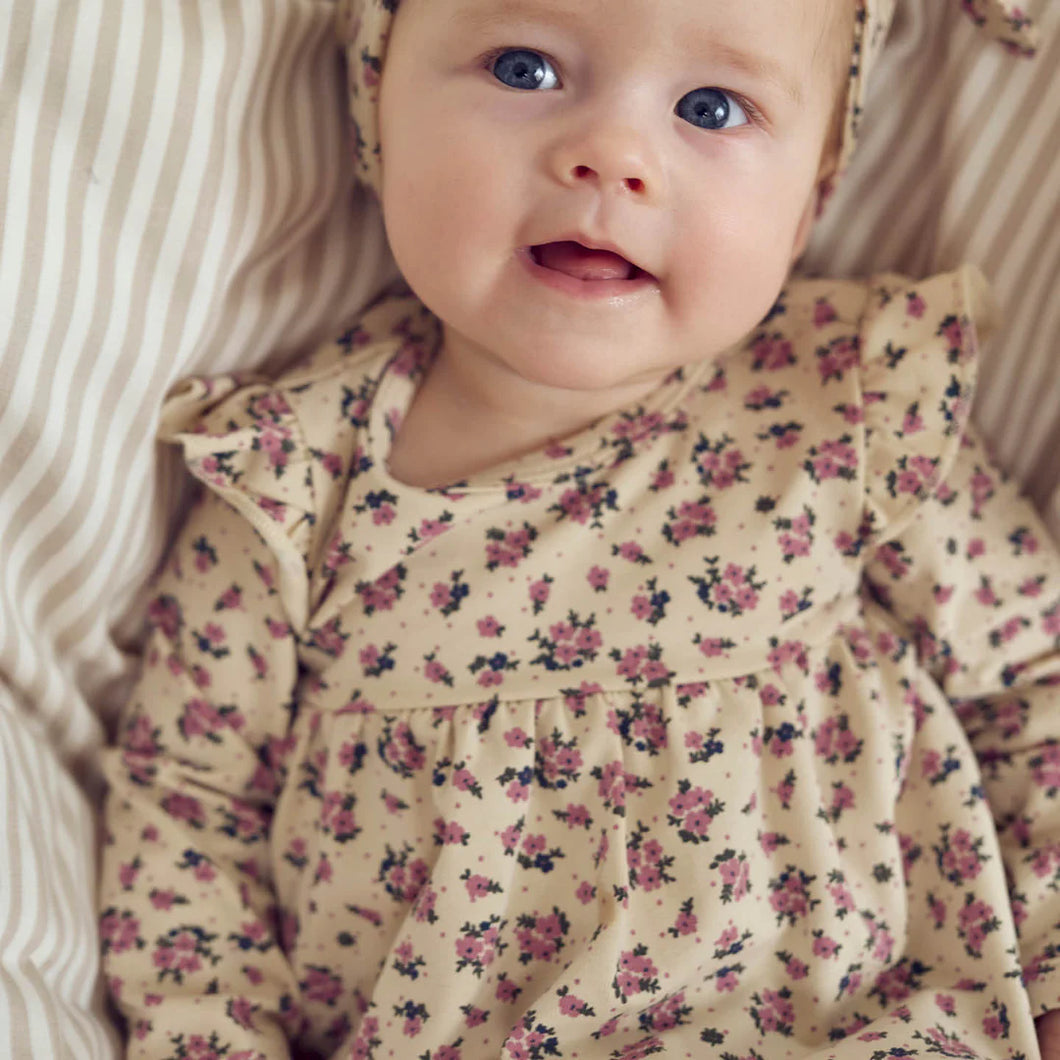 Zinna Floral Bodysuit Dress - Oak/Nostalgia Rose