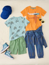Load image into Gallery viewer, Printed Pocket Tee Mountain Bikes
