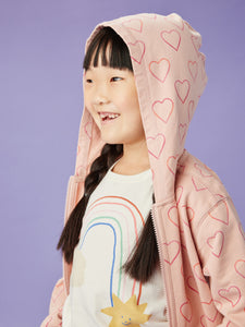 Going Places Hoodie Ombré Pink Hearts