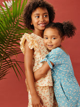 Load image into Gallery viewer, Woven Ruffle Top Cream Floral
