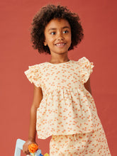 Load image into Gallery viewer, Woven Ruffle Top Cream Floral
