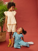 Load image into Gallery viewer, Woven Ruffle Top Cream Floral
