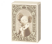Load image into Gallery viewer, Sleepy/Wakey Baby Mouse In Matchbox Blue
