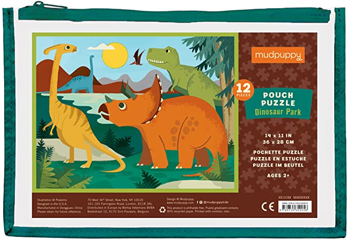 Dinosaur Park 12 PC Puzzle Pouch