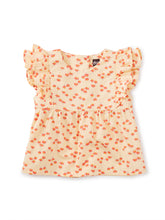 Load image into Gallery viewer, Woven Ruffle Top Cream Floral
