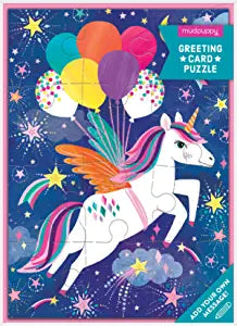 Unicorn Party Greeting Card Puzzle