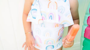 Makayla Swim In Watercolor Rainbow