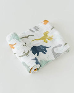 Dino Friends - Cotton Muslin Swaddle Blanket