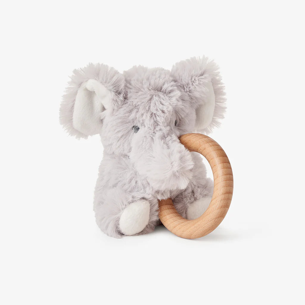 Ring Rattle Plush - Gray Elephant