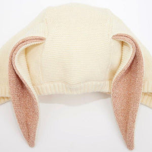 Peach Sparkle Bunny Baby Bonnet