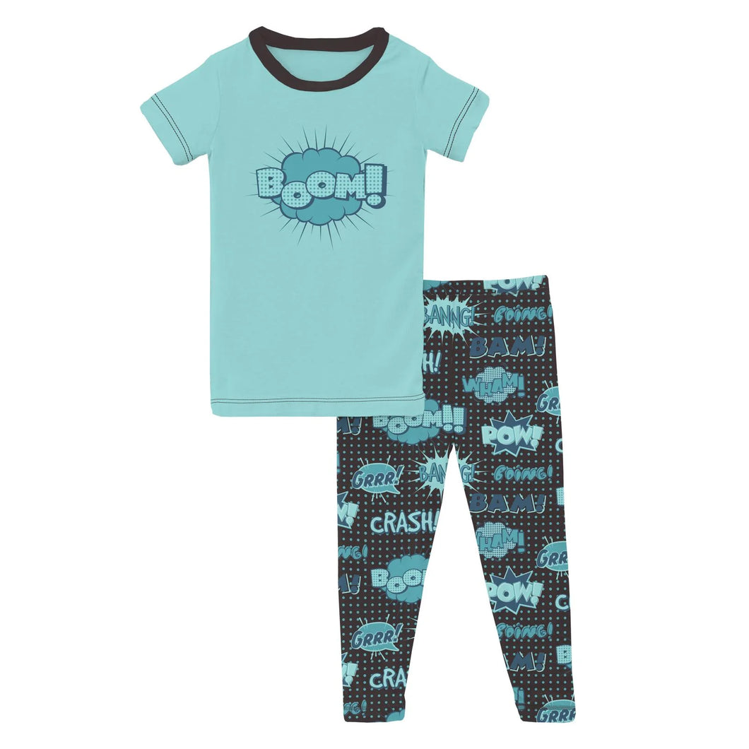 S/S Tee PJ Set Midnight Comic Onomatopoei