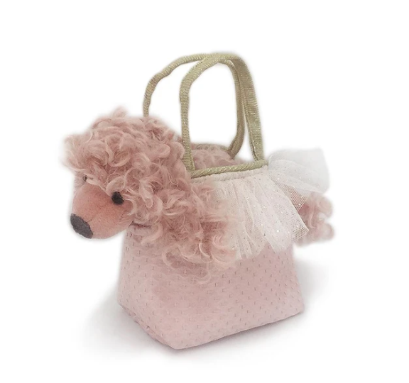 Pink Poodle Plush Toy In Purse Paris Pink