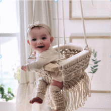 Load image into Gallery viewer, Macrame Swing Natural Cotton
