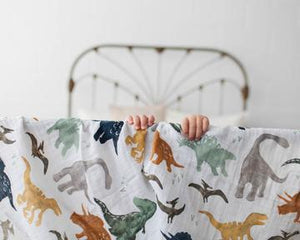 Dino Friends - Cotton Muslin Swaddle Blanket