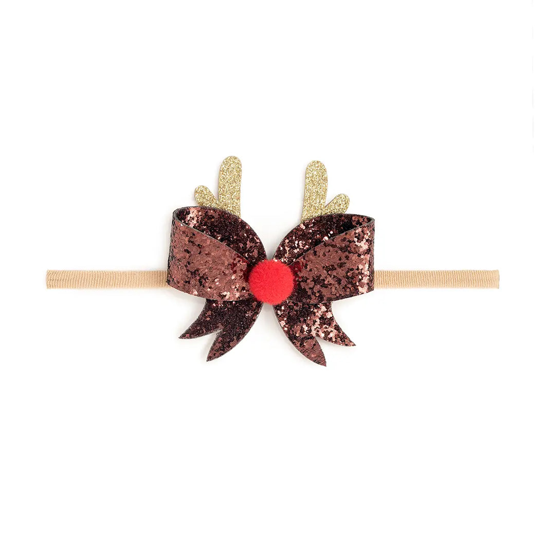 Glitter Reindeer Baby Headband