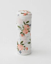 Load image into Gallery viewer, Watercolor Roses Cotton Muslin Swaddle Blanket Single
